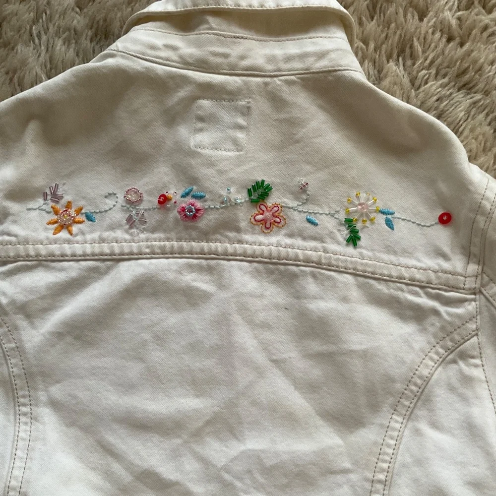 Kids Embroidered and Beaded Jean Jacket - Picture 4 of 7
